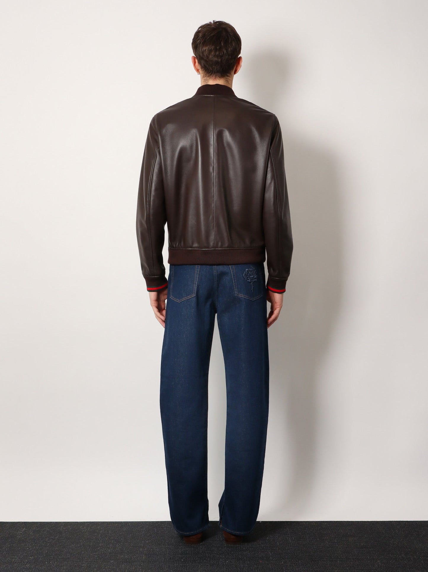 Gucci Leather Jacket With Gucci Embossed Detail