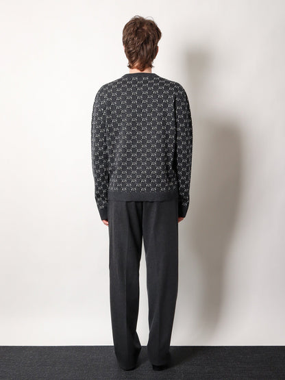 Gucci Wool Sweater With All Over Gg Motif