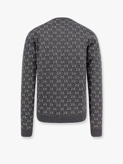 Gucci Wool Sweater With All Over Gg Motif