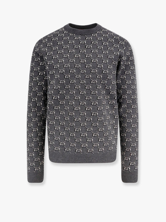 Gucci Wool Sweater With All Over Gg Motif