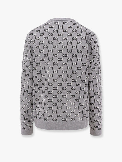 Gucci Wool Blend Cardigan With All Over Gg Motif