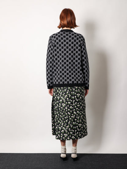 Gucci Reversible Wool Cardigan With Gg Intarsia