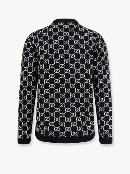 Gucci Reversible Wool Cardigan With Gg Intarsia