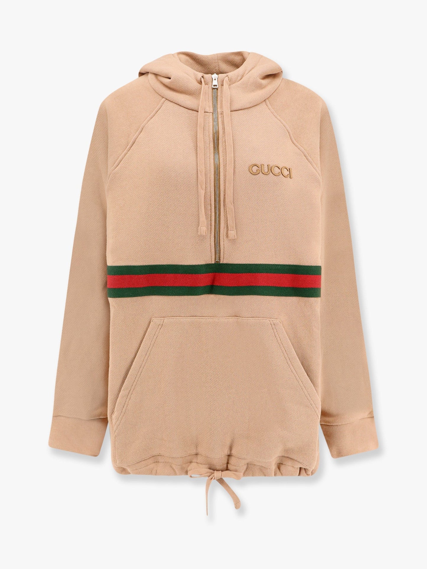 Gucci Cotton Sweashirt With Frontal Logo And Web Band