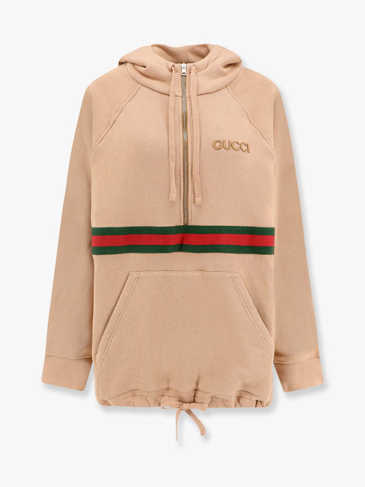 Gucci Cotton Sweashirt With Frontal Logo And Web Band