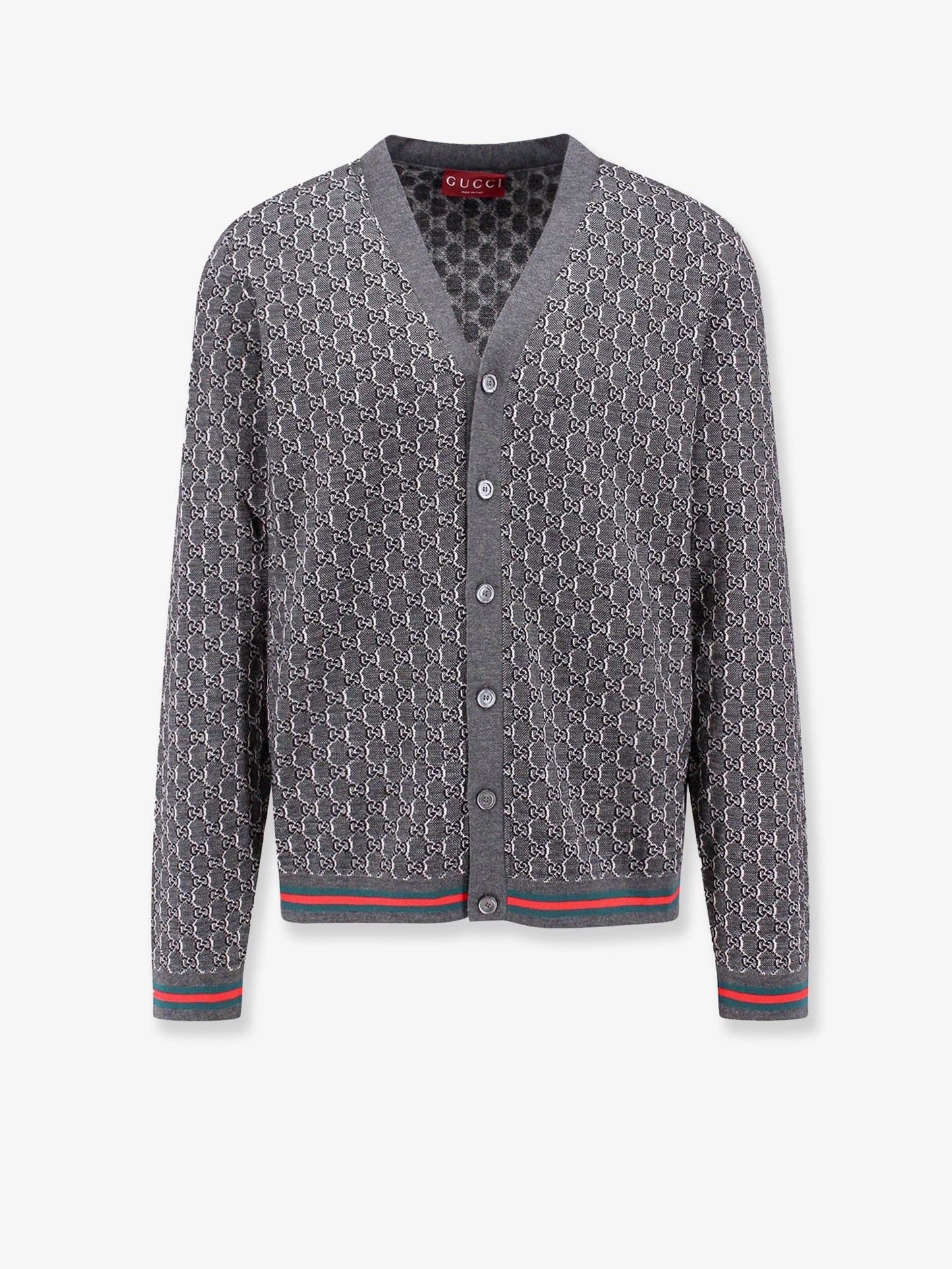 Gucci Wool And Silk Cardigan With Gg Motif
