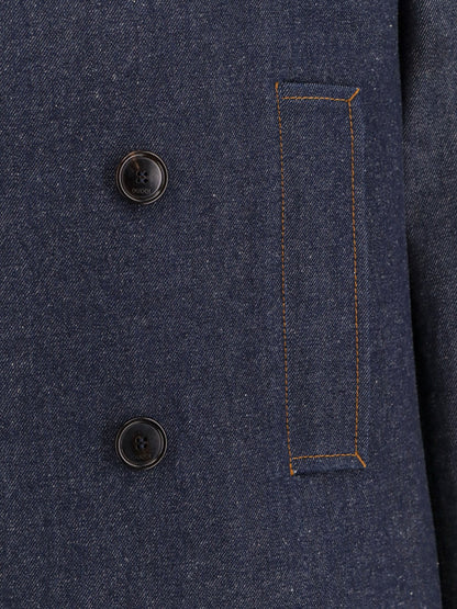 Gucci Denim Peacoat With Contrasting Stitching