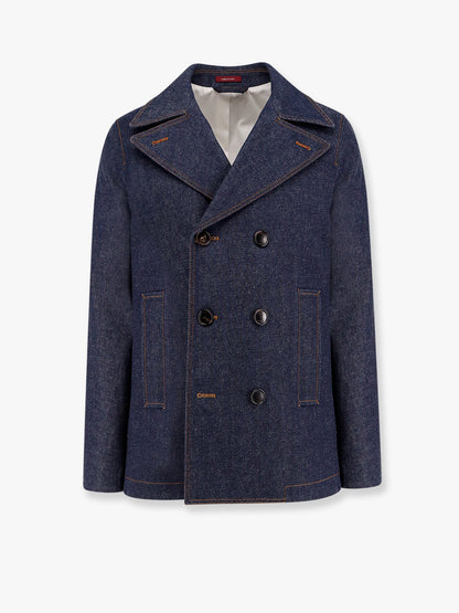 Gucci Denim Peacoat With Contrasting Stitching