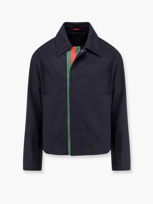 Gucci Cotton Gabardine Jacket With Embossed Logo