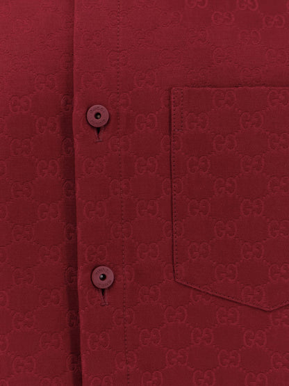 Gucci Gg Jacquard Oversize Cotton Shirt