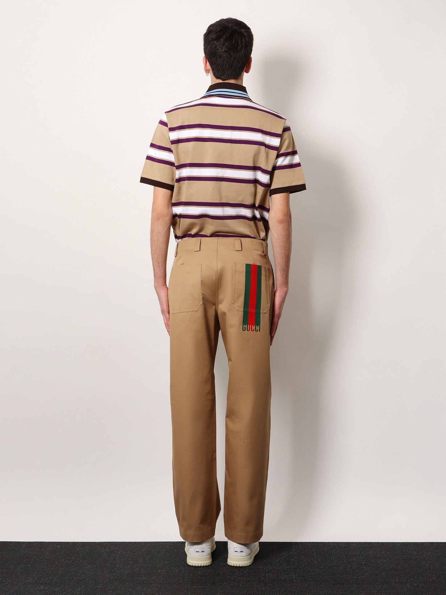 Gucci Cotton Trouser With Web Detail