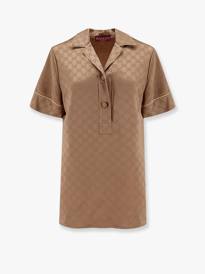 Gucci Viscose Blend Shirt With Allover Gg Logo