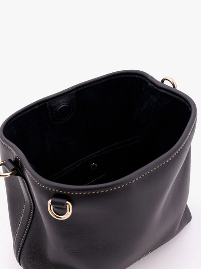 Gucci Gg Emblem Leather Bucket Bag With Frontal Logo