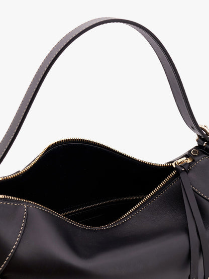 Gucci Gg Emblem Leather Shoulder Bag With Frontal Logo