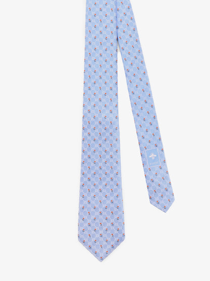 Gucci Silk Tie With Gg Tulip Motif