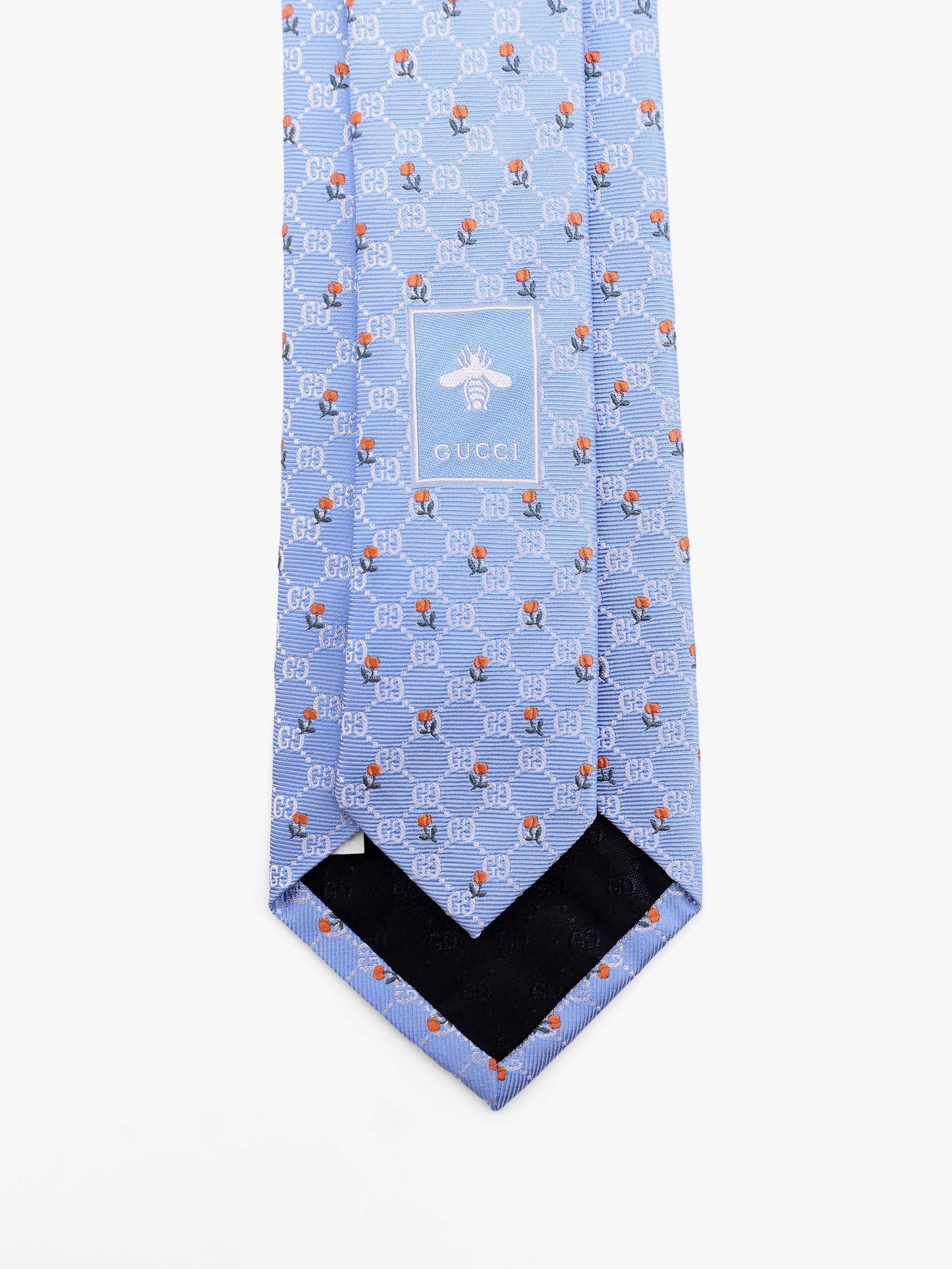 Gucci Silk Tie With Gg Tulip Motif