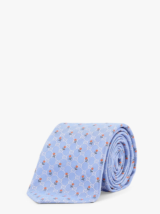 Gucci Silk Tie With Gg Tulip Motif