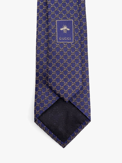 Gucci Silk Tie With Gg Move Motif