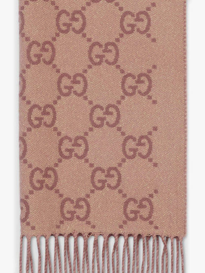 Gucci Gg Cashmere Scarf With Lurex Effect