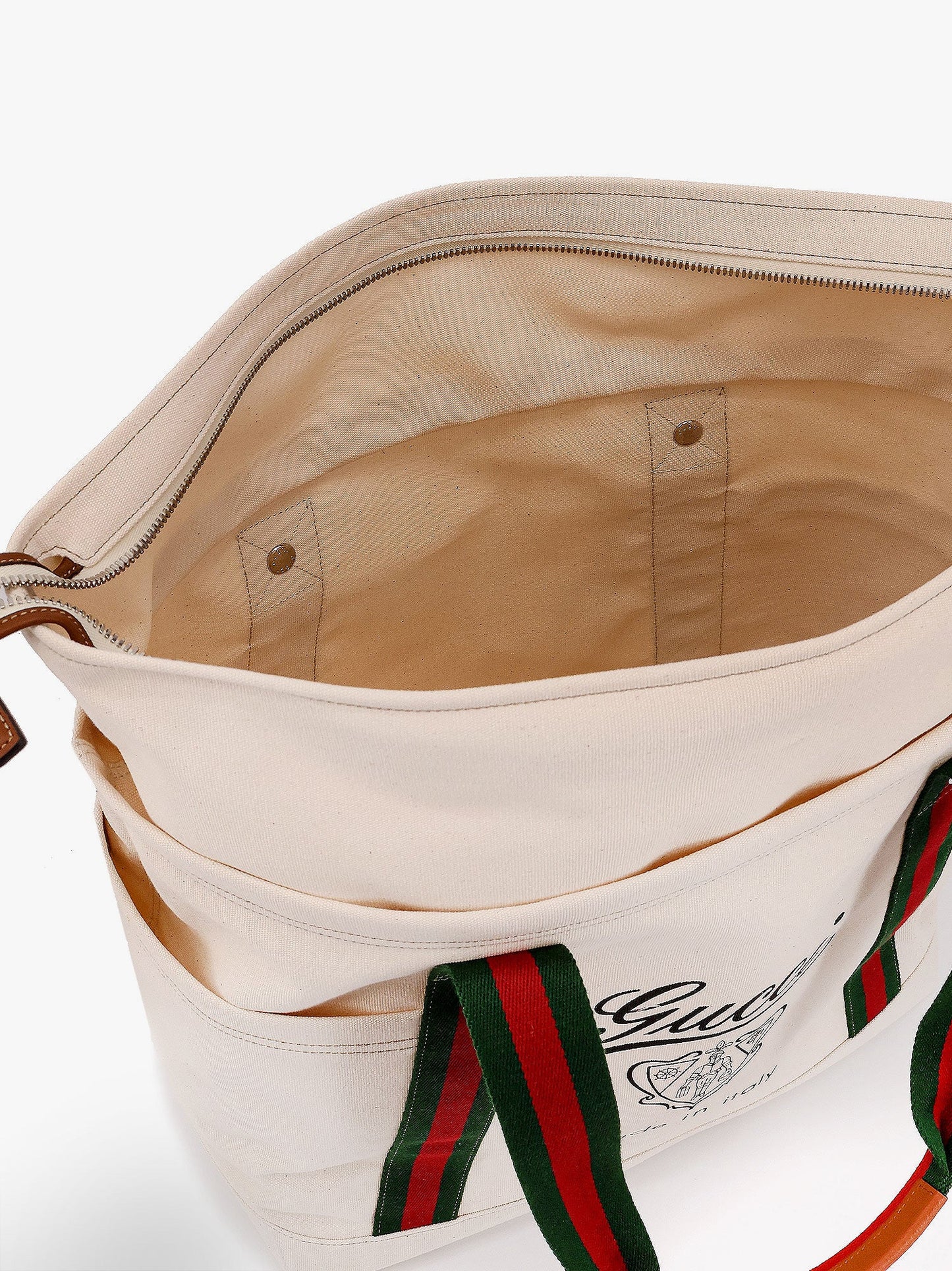 Gucci Canvas Shopping Bag With Web Details