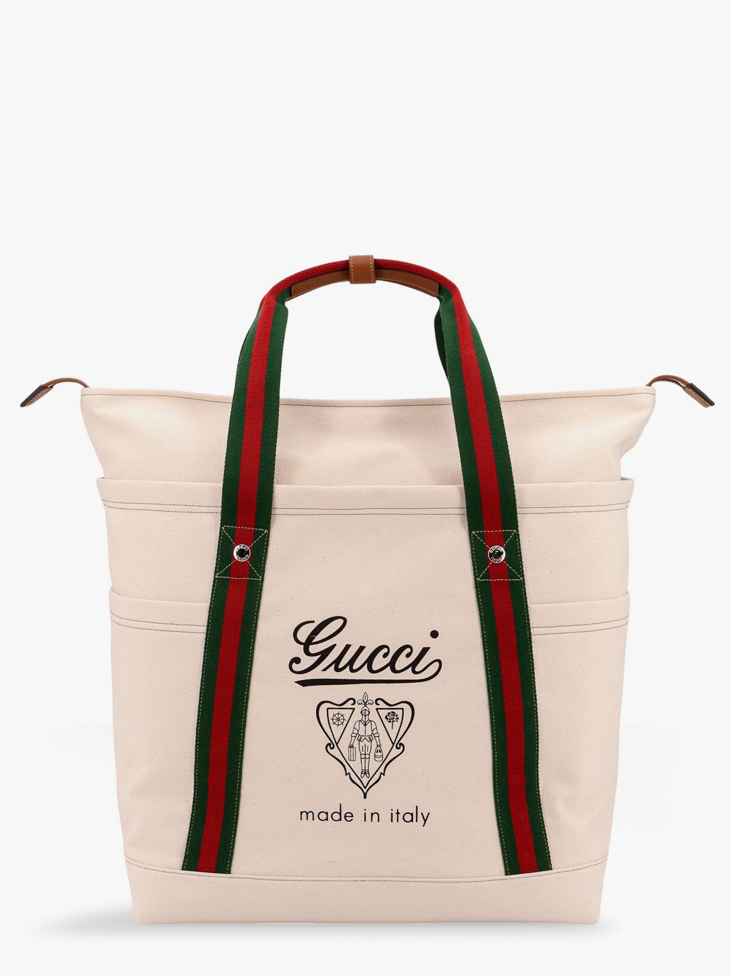 Gucci Canvas Shopping Bag With Web Details