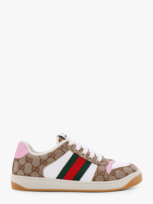 Gucci Gg Fabric Sneakers With Iconic Web Stripe On The Side