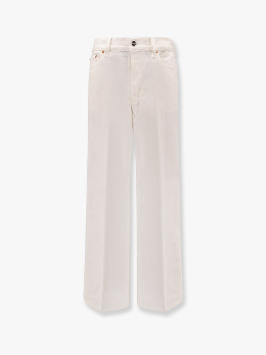 Gucci White Denim Trouser With Gucci Rosso Ancora Tag