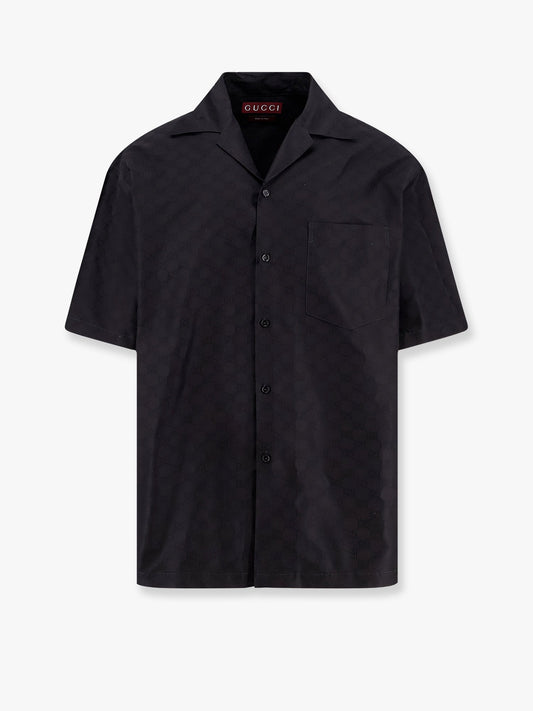 Gucci Cotton And Silk Shirt With Allover Gg Logo