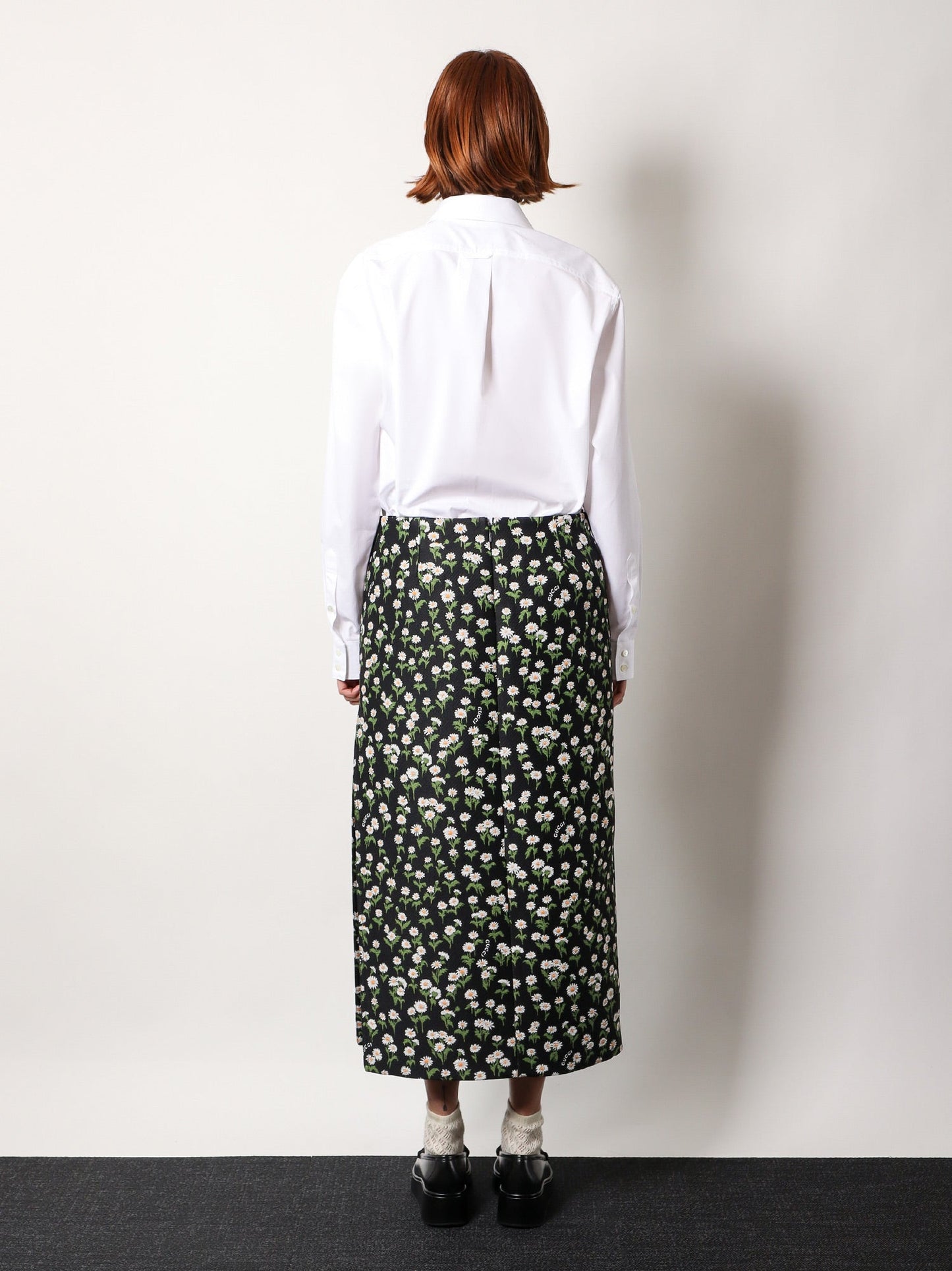 Gucci Crêpe Jacquard Midi Skirt With Floral Pattern