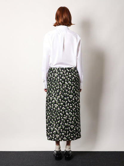 Gucci Crêpe Jacquard Midi Skirt With Floral Pattern