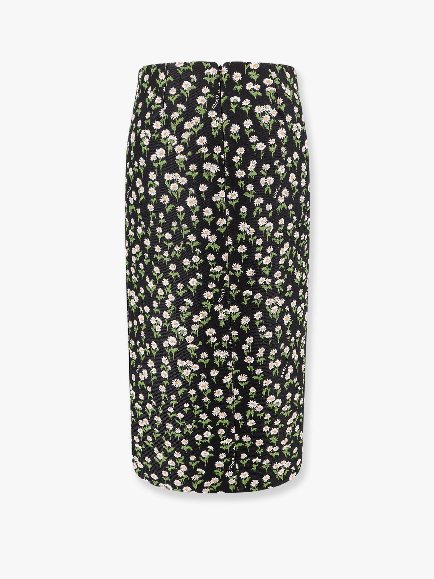 Gucci Crêpe Jacquard Midi Skirt With Floral Pattern
