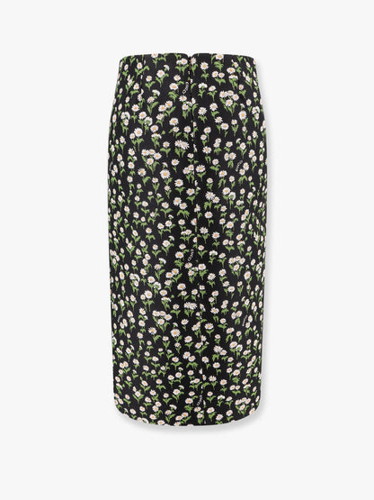 Gucci Crêpe Jacquard Midi Skirt With Floral Pattern