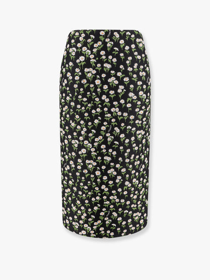 Gucci Crêpe Jacquard Midi Skirt With Floral Pattern