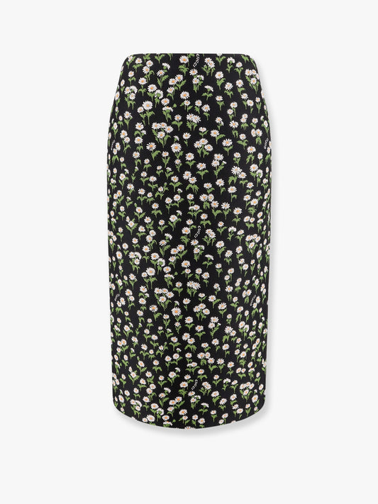 Gucci Crêpe Jacquard Midi Skirt With Floral Pattern
