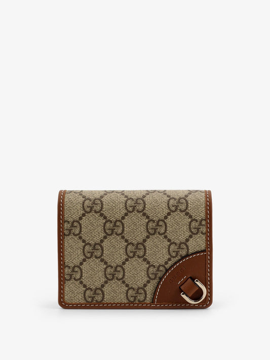Gucci Gg Supreme Fabric And Leather Wallet