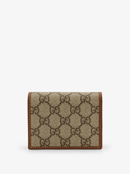 Gucci Gg Supreme Fabric And Leather Wallet