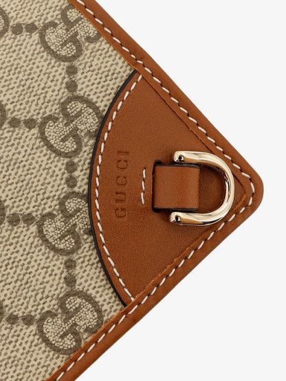 Gucci Gg Supreme Fabric And Leather Wallet