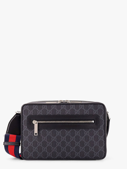 Gucci Gg Supreme Fabric And Leather Shoulder Bag