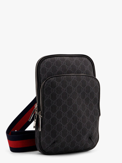 Gucci Gg Supreme Fabric And Leather Crossbody Bag
