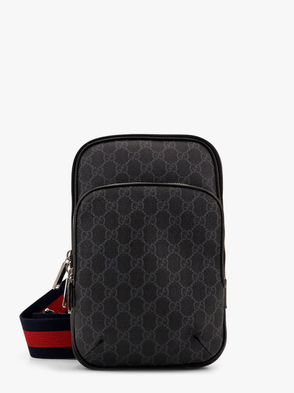 Gucci Gg Supreme Fabric And Leather Crossbody Bag