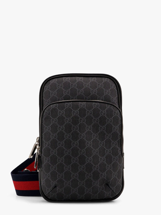 Gucci Gg Supreme Fabric And Leather Crossbody Bag
