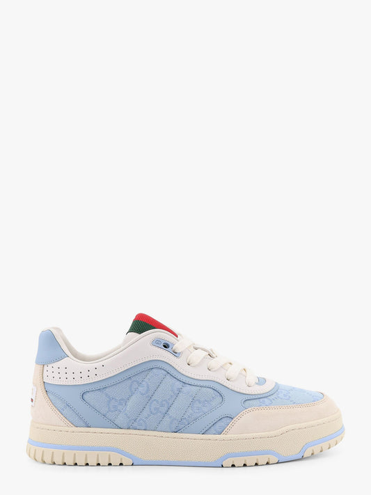 Gucci Re Web Low Top Leather And Gg Fabric Sneakers