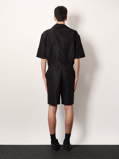 Gucci Cotton And Silk Bermuda Shorts With Allover Gg Logo