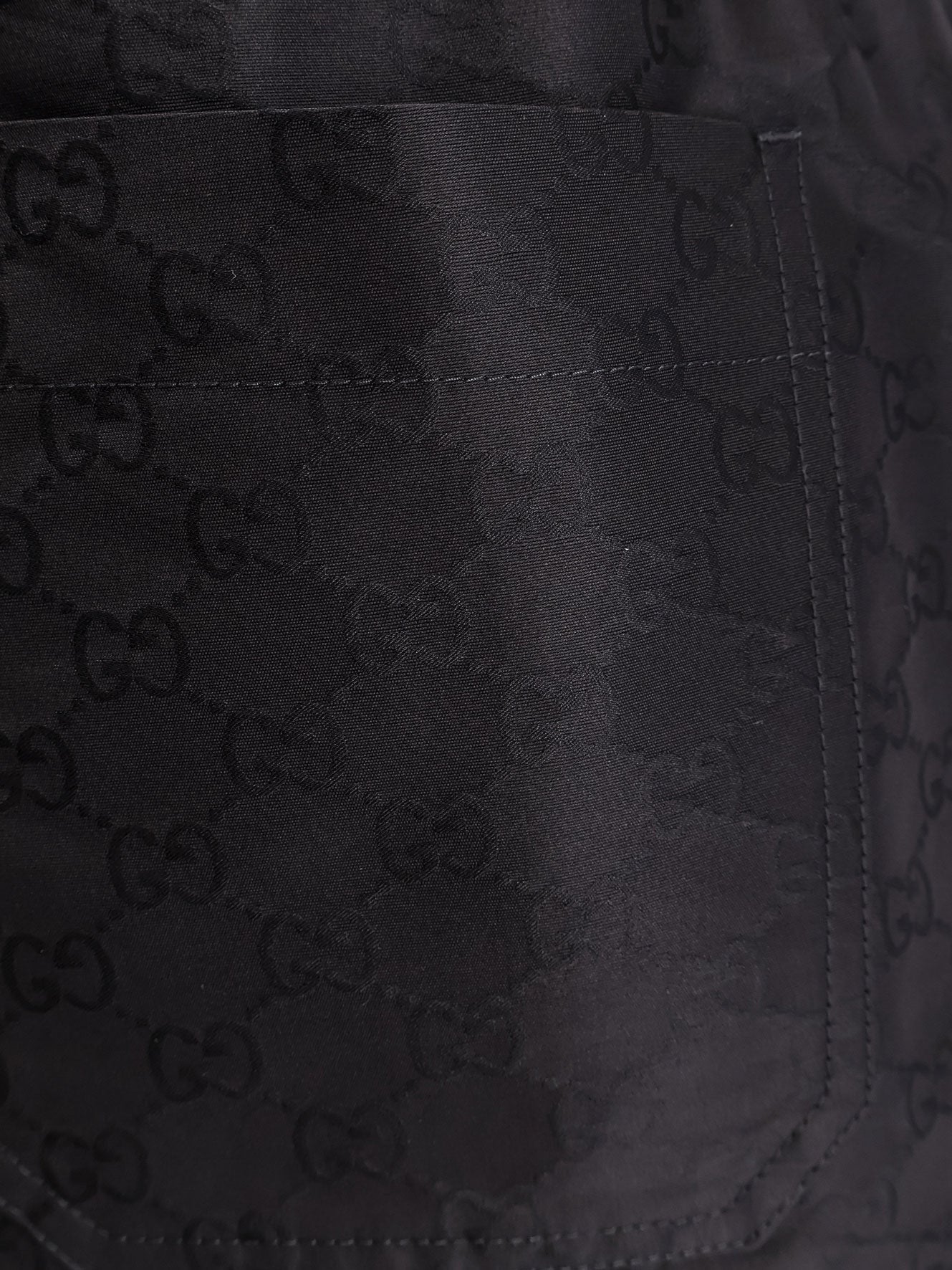 Gucci Cotton And Silk Bermuda Shorts With Allover Gg Logo