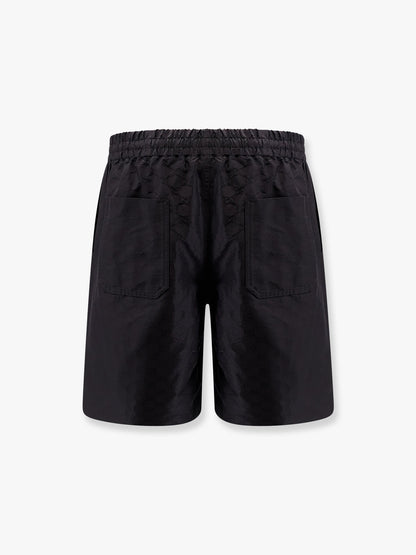 Gucci Cotton And Silk Bermuda Shorts With Allover Gg Logo
