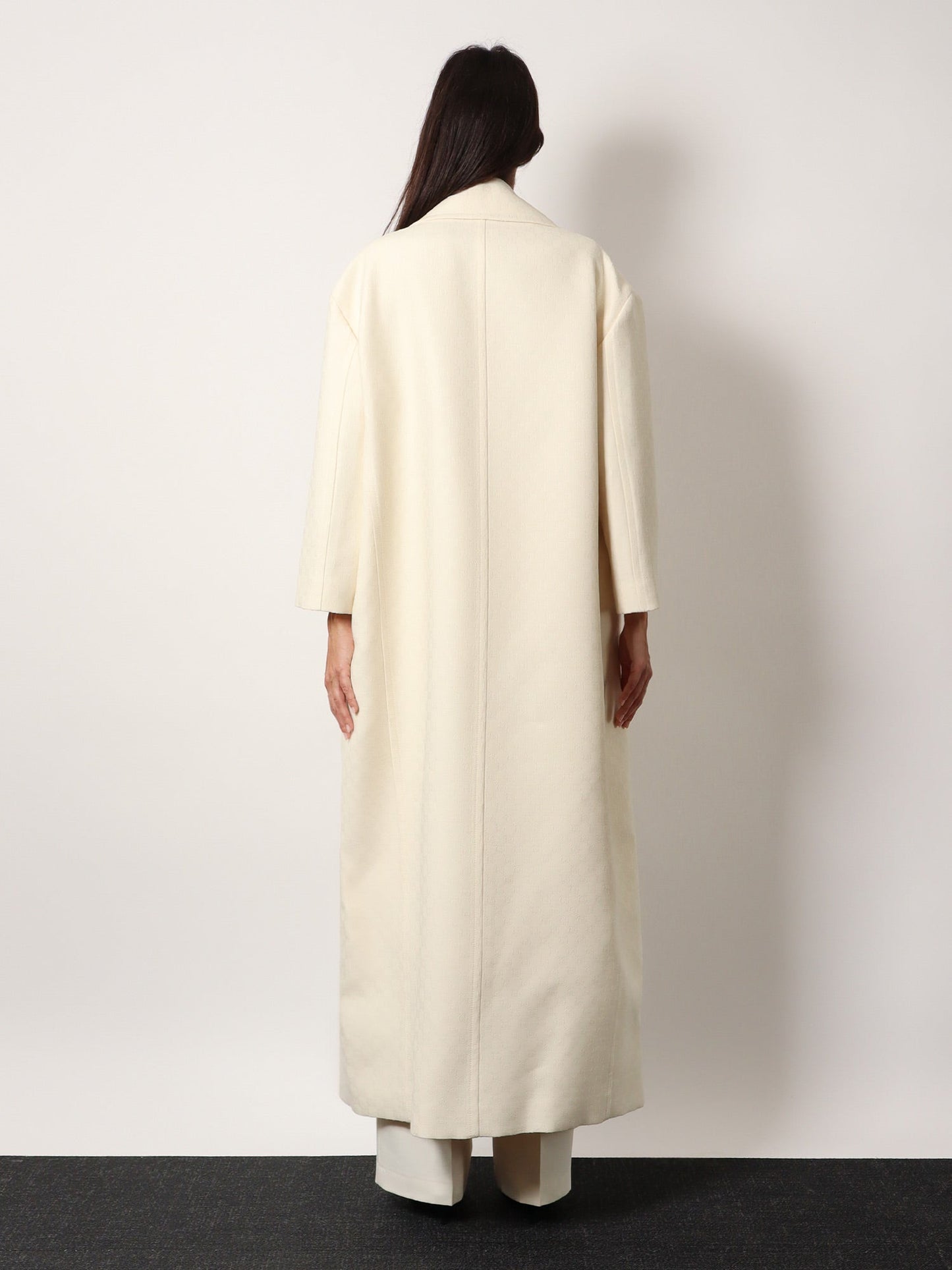 Gucci Wool And Silk Crepe Coat With All Over Gg Motif