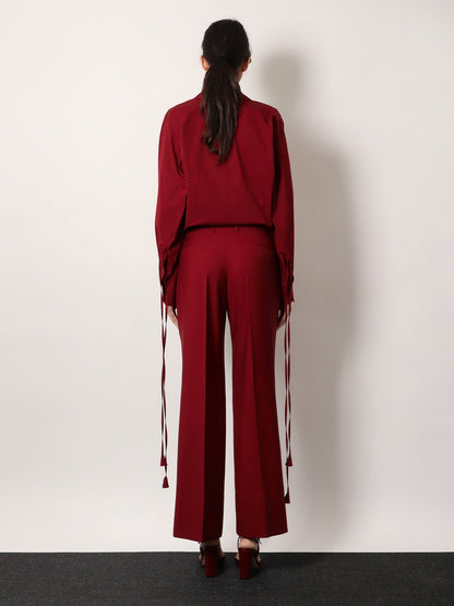 Gucci Wool Oversize Low Rise Trouser With Slit On The Front