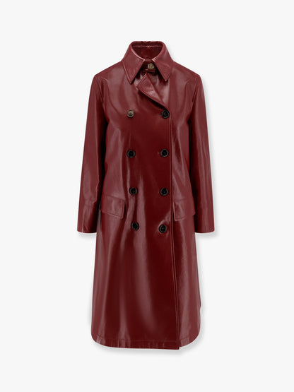 Gucci Double Breasted Leather Coat
