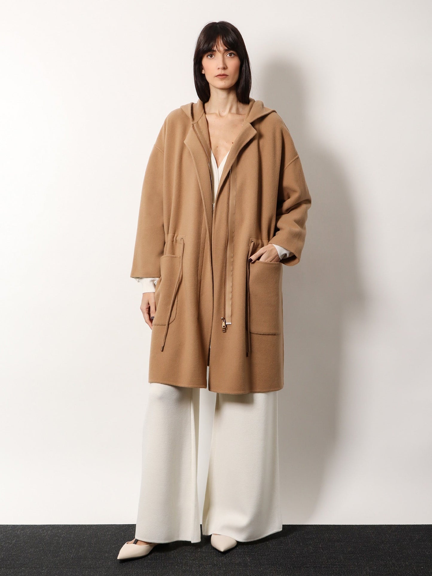 Max Mara Miele Hand Made Virgin Wool And Cashmere Coat