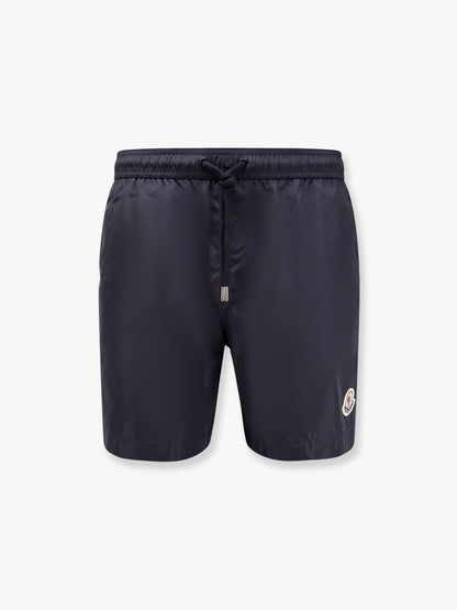 Moncler Nylon Swim Trunk With Frontal Logo Patch